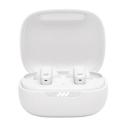 Наушники TWS беспроводные JBL Live Pro+ вакуумные с микрофоном и шумоподавлением белые