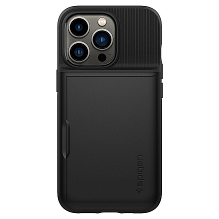 Чехол для iPhone 13 Pro гибридный со слотом для карты Spigen Slim Armor CS черный