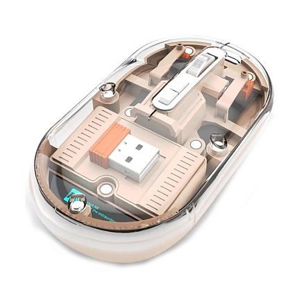 Мышь беспроводная оптическая Bluetooth R8 1766 Wireless с аккумулятором розовая