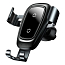 Держатель автомобильный в решетку обдува с беспроводной зарядкой (быстрая) и гравитационным зажимом Baseus Metal Gravity черный