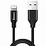 Кабель USB - Lightning для зарядки iPhone 1,2 м 2A плетеный Baseus Yiven черный