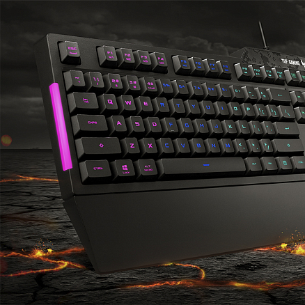 Клавиатура Asus TUF Gaming K1 USB с подсветкой влагозащитная игровая черная