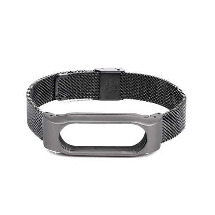 Сменный браслет для Xiaomi Mi Band 2 миланское плетение черный