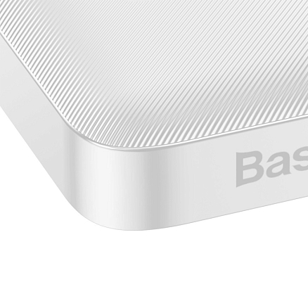 Внешний аккумулятор Baseus Bipow Digital с дисплеем 10000мАч (USB, Type-C, ток 3А, быстрая зарядка PD, QC 3.0, 15Вт) белый