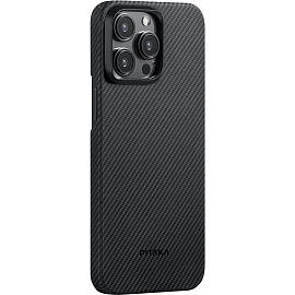 Чехол для iPhone 15 Pro гибридный Pitaka MagEZ 4 600D черно-серый