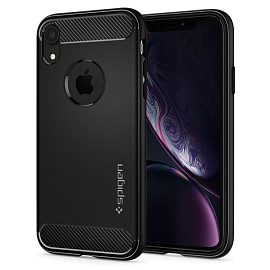 Чехол для iPhone XR гелевый Spigen SGP Rugged Armor черный