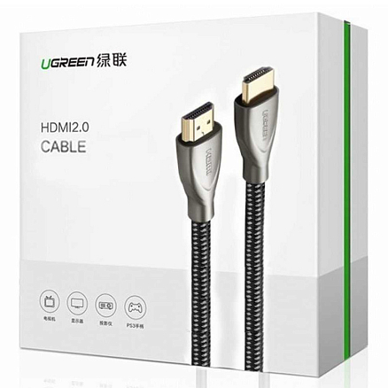 Кабель HDMI - HDMI (папа - папа) длина 5 м версия 2.0 4Kx2K 60Hz плетеный Ugreen HD131-50110