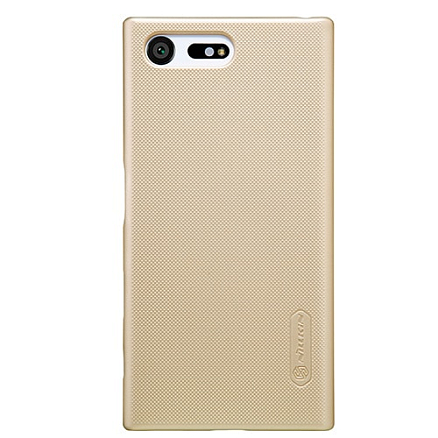 Чехол для Sony Xperia X Compact пластиковый тонкий Nillkin Super Frosted золотистый