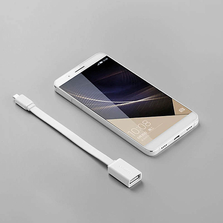 Переходник MicroUSB - USB хост OTG длина 11,5 см Ugreen US133 белый