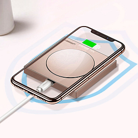 Беспроводная зарядка для телефона 18W с зеркалом Ugreen CD189 (быстрая зарядка) золотистая