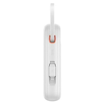 Внешний аккумулятор Baseus QPow 2 Digital с встроенным кабелем 2хType-C 20000мАч (USB, быстрая зарядка PD, QC, ток 3А, 30Вт) белый