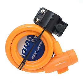 Замок для велосипеда тросовый Bike Lock 02 оранжевый