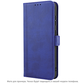 Чехол для Xiaomi Redmi Note 14 кожаный - книжка CASE book темно-синий