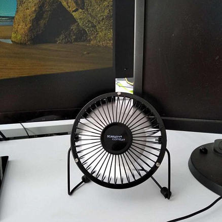 Вентилятор портативный настольный USB Scarlett SC-DF111S95 черный