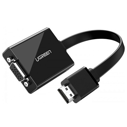 Преобразователь HDMI - VGA (папа - мама) с кабелем Ugreen CM270 черный