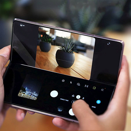 Пленка защитная Samsung Galaxy Z Fold 3 на внутренний и внешний экран WhiteStone Dome Premium Film прозрачная