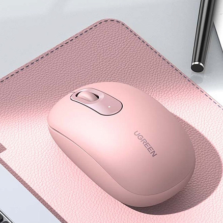 Мышь беспроводная оптическая Ugreen MU105 4 кнопки 2400 dpi розовая