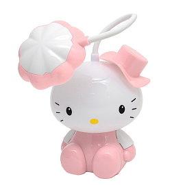 Лампа светодиодная настольная беспроводная с ночником Cartoon LD556 Hello Kitty светло-розовая