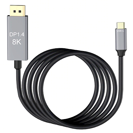 Кабель Type-C - DisplayPort (папа-папа) длина 2 м 8K 60Hz v1.4 