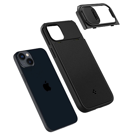Чехол для iPhone 14 Plus гибридный Spigen Optik Armor MagSafe черный
