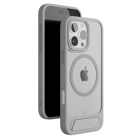Чехол для iPhone 16 Pro гибридный с подставкой VLP Reels Magsafe прозрачно-серый