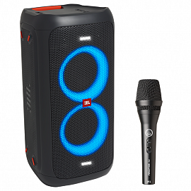 Колонка JBL PartyBox 100 для вечеринок черная c микрофоном AKG P3S