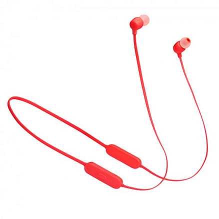 Наушники беспроводные Bluetooth JBL Tune 125BT вакуумные с микрофоном и пультом красные