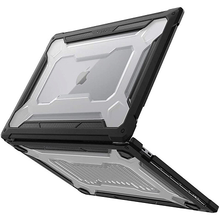 Чехол для Apple MacBook Pro 16 Touch Bar A2141 гибридный Spigen Rugged Armor прозрачно-черный матовый