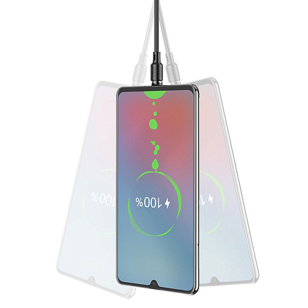 Кабель USB - MicroUSB для зарядки 1 м 2.4А магнитный Hoco X52 Sereno черный