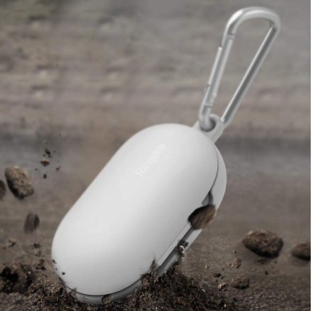 Чехол для наушников Samsung Galaxy Buds, Buds+ силиконовый Ringke белый