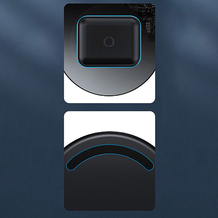 Беспроводная зарядка 2-в-1 для телефона и AirPods Baseus Simple (быстрая зарядка) прозрачная