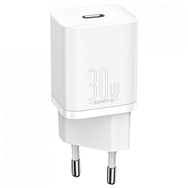 Зарядное устройство сетевое Type-C 30W Baseus Super Si Pro CCSUP-J02 (быстрая зарядка PD) белое