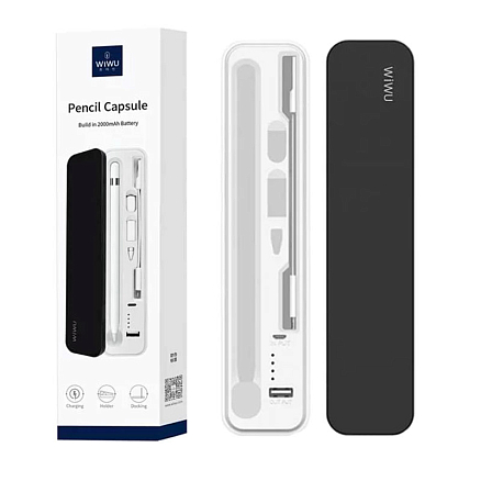 Портативный зарядный кейс для Apple Pencil 2000мАч WiWU Capsule белый