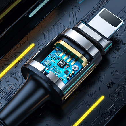 Кабель USB - MicroUSB, Lightning, Type-C 2 м 2А со сменными штекерами магнитный плетеный Baseus Zinc черный