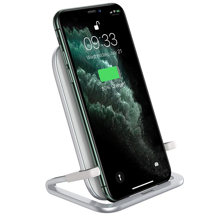 Беспроводная зарядка для телефона 15W Baseus Rib (быстрая зарядка) белая
