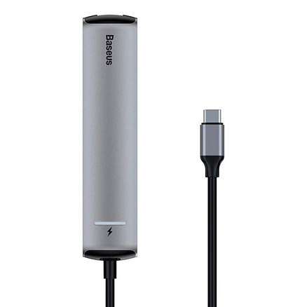 Хаб (разветвитель) Type-C - 3 x USB 3.0, RJ45, HDMI, Type-C Baseus Mechanical eye серый