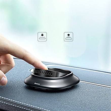 Ароматизатор автомобильный на приборную панель Baseus Little Volcano серый