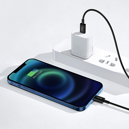 Кабель Type-C - Lightning для зарядки 1 м 20W Baseus Superior (быстрая зарядка PD) черный