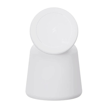 Беспроводная зарядка 2-в-1 MagSafe для iPhone и Apple Watch 15W Uzay Drum белая