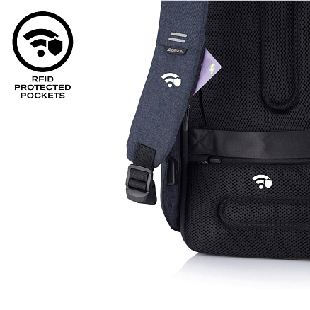Рюкзак XD Design Bobby Hero Small с отделением для ноутбука до 13,3 дюйма и USB портом антивор синий