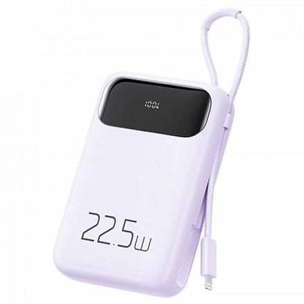 Внешний аккумулятор McDodo MC-3255 с встроенным кабелем Lightning 10000мАч (USB, Type-C, Lightning, 22.5 Вт) фиолетовый