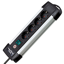 Сетевой фильтр на 4 розетки длина 1,8 м Brennenstuhl Premium-Alu-Line серебристо-черный