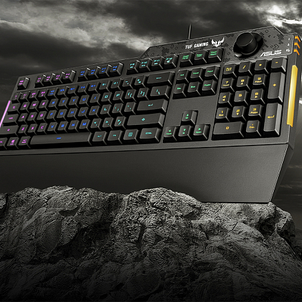 Клавиатура Asus TUF Gaming K1 USB с подсветкой влагозащитная игровая черная
