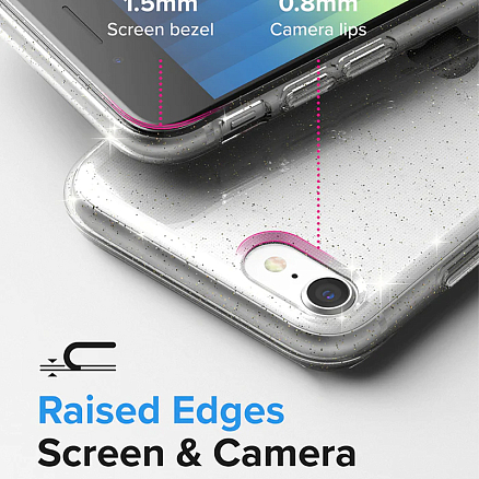 Чехол для iPhone 7, 8, SE 2020, SE 2022 гелевый с блестками ультратонкий Ringke Air прозрачный