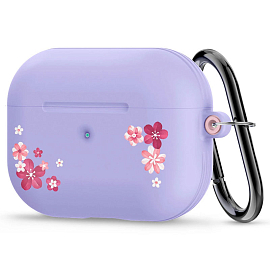 Чехол для наушников AirPods Pro силиконовый Spigen Сyrill Cecile Cherry Blossom фиолетовый