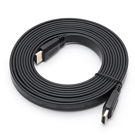 Кабель HDMI - HDMI (папа - папа) длина 3 м версия 2.0 4K 60Hz плоский Ugreen ED016