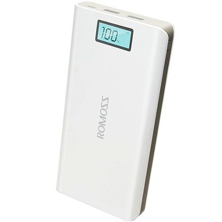 Внешний аккумулятор Romoss Solo 6 Plus c дисплеем 16000мАч (2хUSB, ток 2.1А)