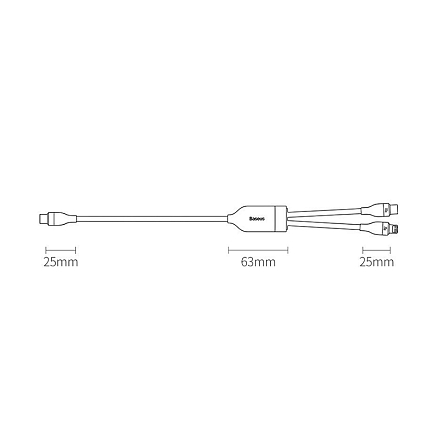 Кабель Type-C - Type-C 100W, Lightning 20W длина 1,2 плетеный Baseus Flash (быстрая зарядка) черный