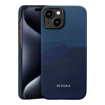Чехол для iPhone 15 кевларовый тонкий Pitaka MagEZ 4 Over the horizon