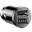 Зарядное устройство автомобильное с двумя USB входами 3.1А Baseus Grain черное